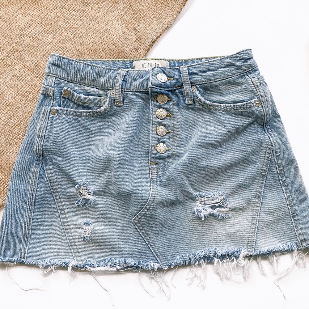 Free People Jean Skirt